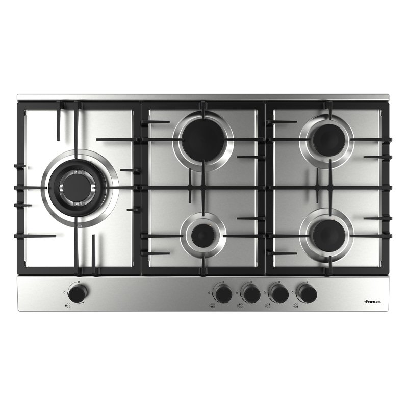 F_40789XS_Gndvmlx Plaque de Cuisson FOCUS 5 Feux 90 Cm Inox F.40789XS