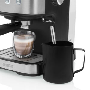 Machine à espresso PRINCESS et à capsules 850W 1.5 Inox/Noir 249413