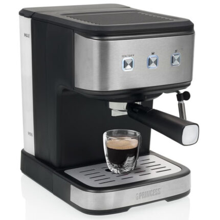 Machine à espresso PRINCESS et à capsules 850W 1.5 Inox/Noir 249413