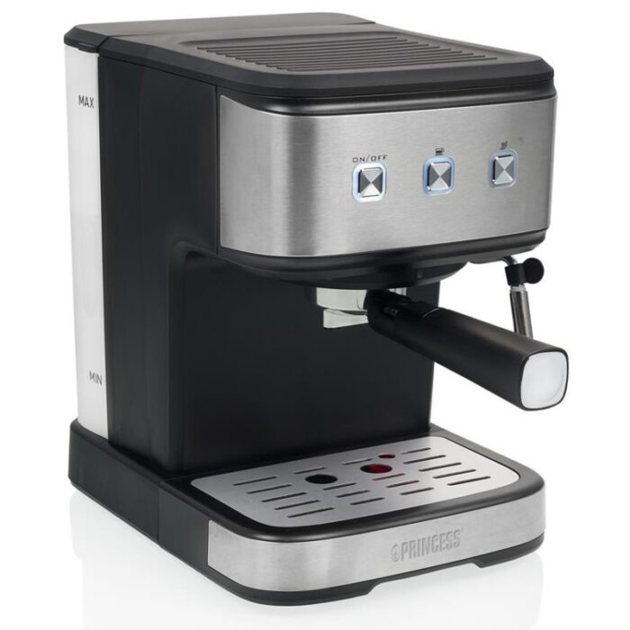 Machine à espresso PRINCESS et à capsules 850W 1.5 Inox/Noir 249413