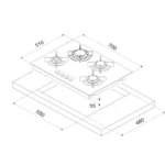 Plaque de cuisson FOCUS 4 feux Vitro Noir F.410B – Image 2