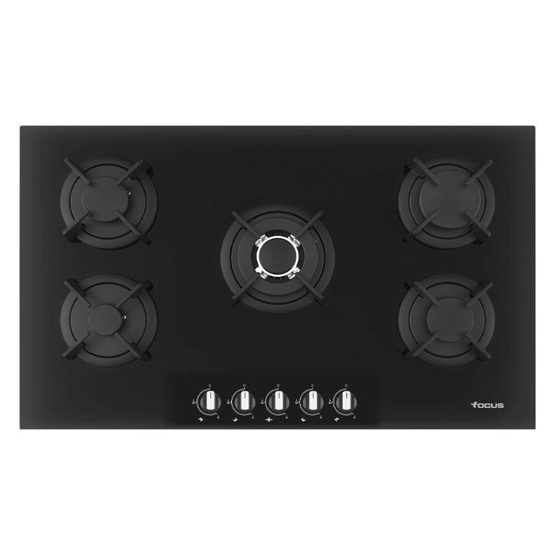 product_068_BfFn82q Plaque de cuisson FOCUS 5 Feux 86 cm Vitro Noir F.4179B