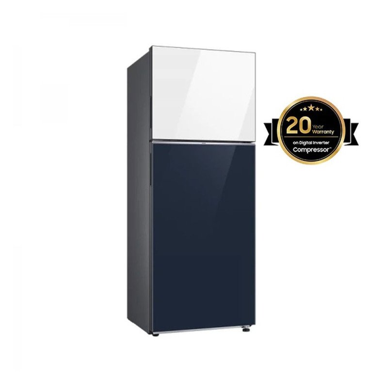 refrigerateur-samsung-rt42-415-l-nofrost-blanc-bleu-marine-rt42cb66448ael Réfrigérateur SAMSUNG 415L NoFrost RT42CB66448AEL