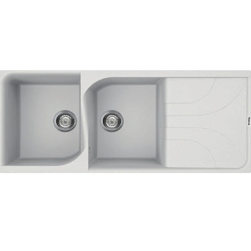 evier-focus-f116w-graniteck-2-bac-50cm-blanc Evier FOCUS Line Graniteck Balnc - F.116W