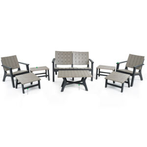 salon de jardin central park 4 places confort gris