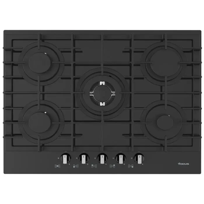 Plaque de Cuisson FOCUS 5 Feux 70 Cm Noir F.4006BS