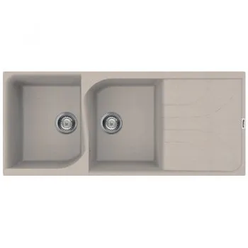 Evier FOCUS Line Graniteck 2 bacs+ égoutoire Grège - F.116 A