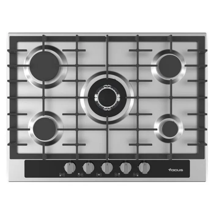 Plaque de cuisson FOCUS 5 feux Fonte 70 cm Inox F.403X
