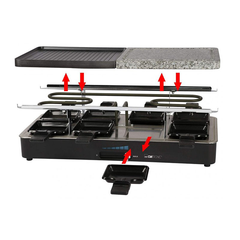 raclette grill clatronic noir