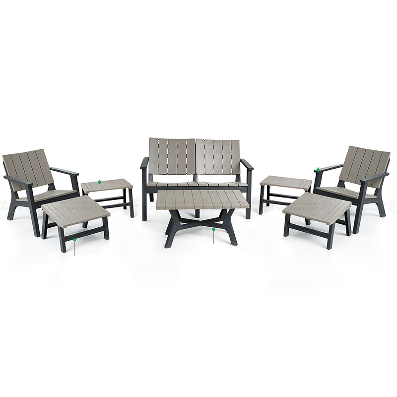 salon de jardin central park 4 places confort gris