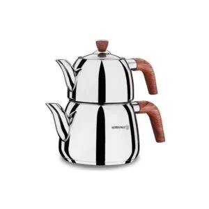 ﻿Théière KORKMAZ Abana Inox/ Bois- A046