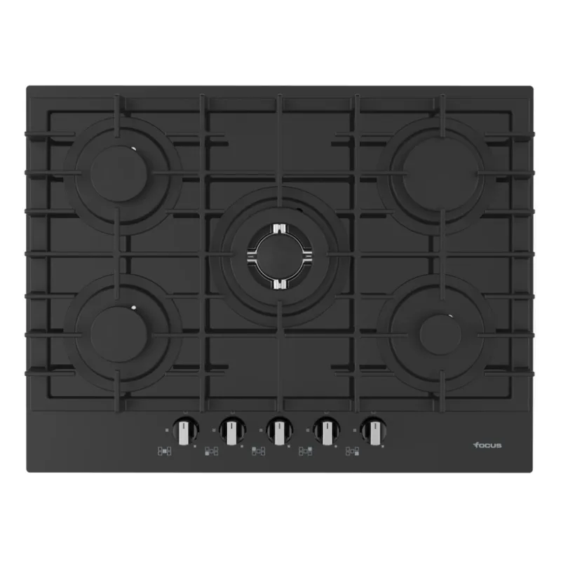 Plaque de cuisson FOCUS 5 Feux 70 cm Vitro Noir F.406B
