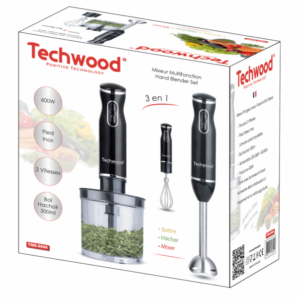 Mixeur Plongeant Techwood 3 en 1 600W