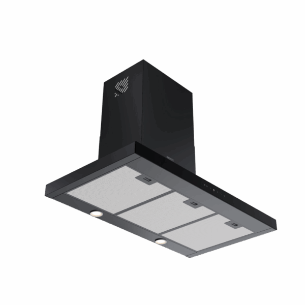 Hotte Décorative INFINITY 90Cm Verre Noir AGT2023-90B