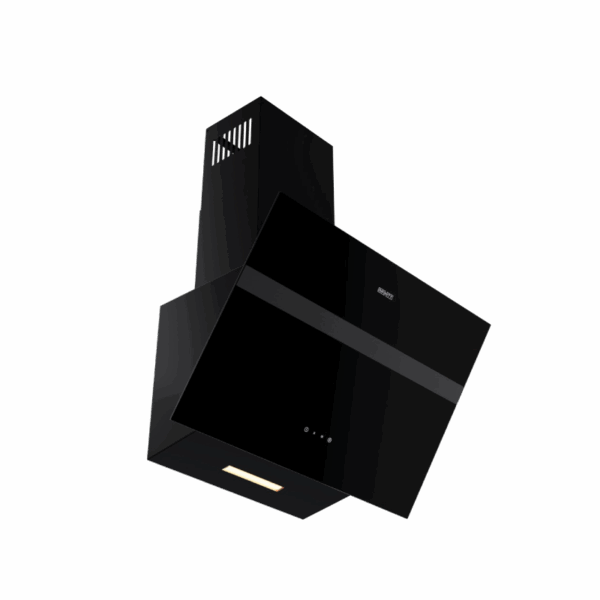 Hotte Design INFINITY 60Cm Verre Noir + Inox AGW4016-60B