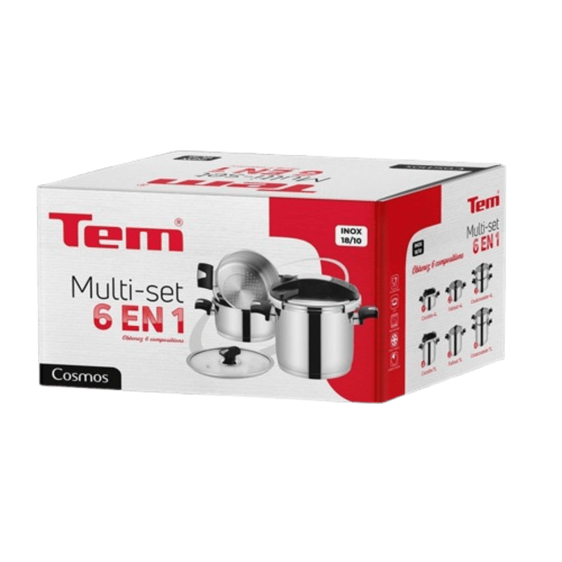 Batterie de cuisine TEM COSMOS 6 en 1 en Inox 18/10 W40105B