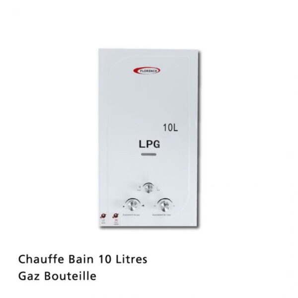 Chauffe-bain Florence 10L au gaz bouteille F10LR-GO