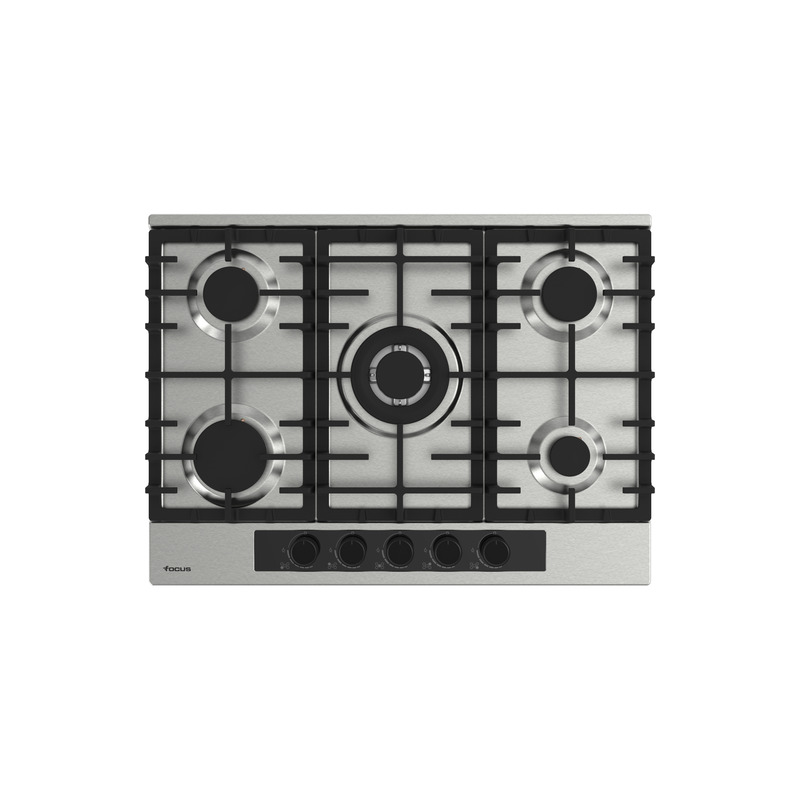 Plaque de cuisson FOCUS 5 Feux Fonte Inox 70 Cm F.8003XS