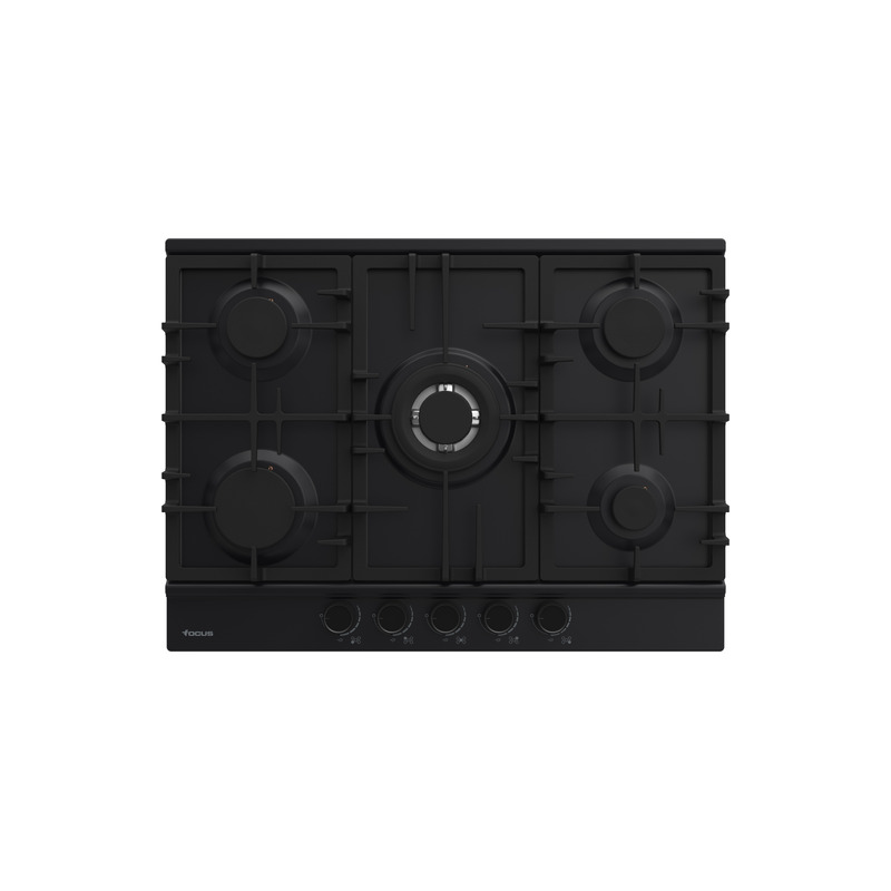Plaque de cuisson FOCUS 5 Feux Fonte 70 cm Noir F.8011BS