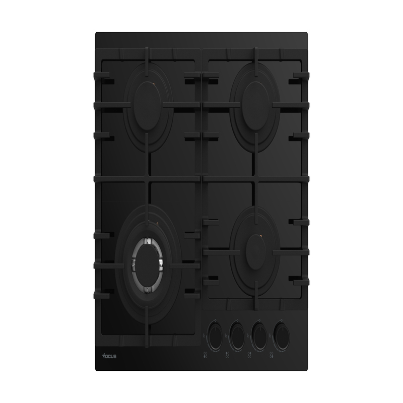 Plaque de cuisson FOCUS 4 Feux Vitro Fonte 60 Cm Noir F.8005BS