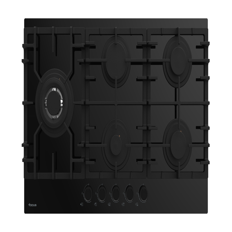 Plaque de cuisson Focus 5 Feux Vitro Noir 90 Cm F.8009BS