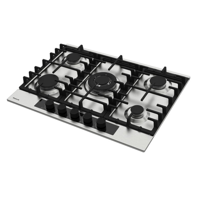 Plaque de cuisson Focus 5 Feux Fonte Inox 70 cm F.8003XS