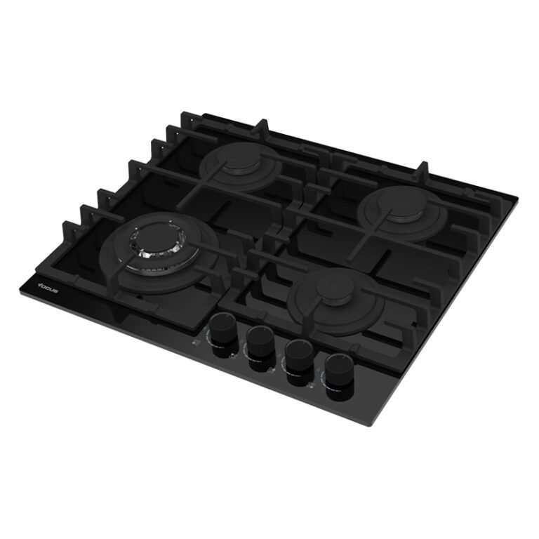 Plaque de cuisson FOCUS 4 Feux Vitro Fonte 60 Cm Noir F.8005BS