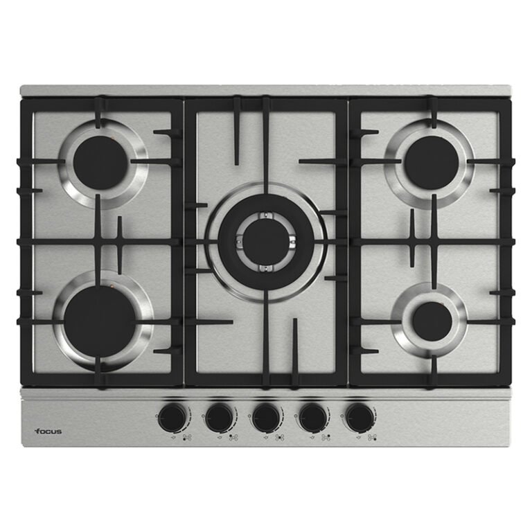 Plaque de cuisson FOCUS 5 Feux Fonte 70 cm Inox F.8011XS