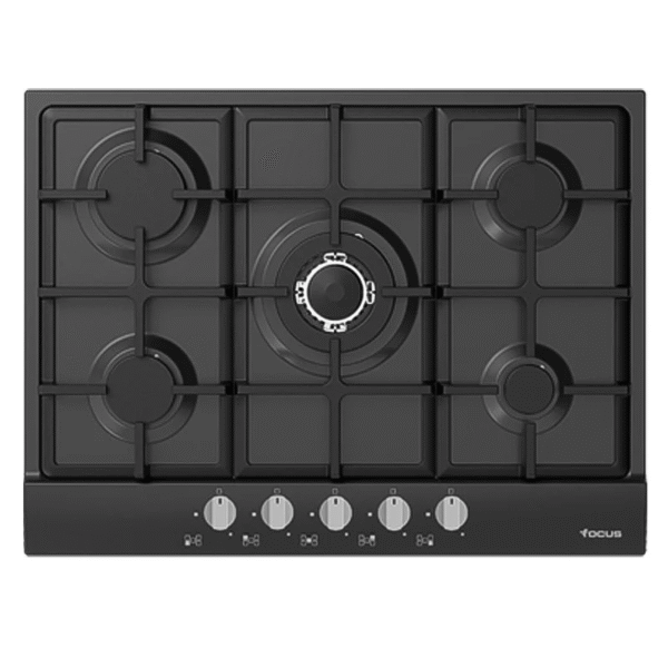 Plaque de cuisson FOCUS 5 Feux Fonte 70 cm Noir F.8011BS