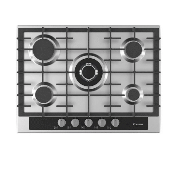 Plaque de cuisson FOCUS 5 Feux Fonte 70 cm Inox F.8011XS