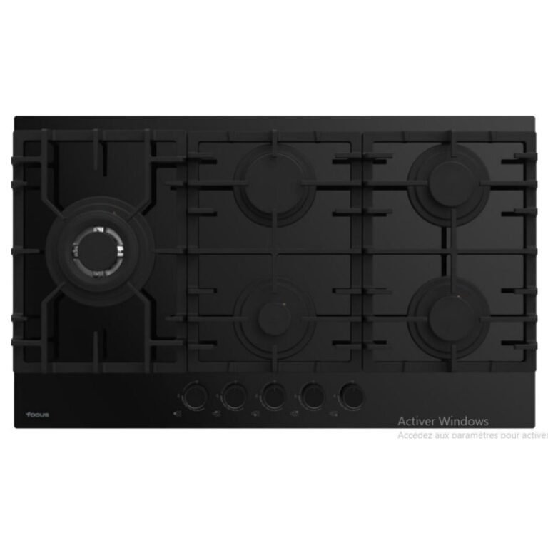 Plaque de cuisson Focus 5 Feux Vitro Noir 90 Cm F.8009BS