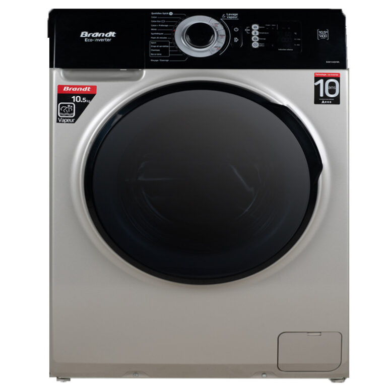 Machine à laver BRANDT 10,5 Kg Silver BAM104QVASBL