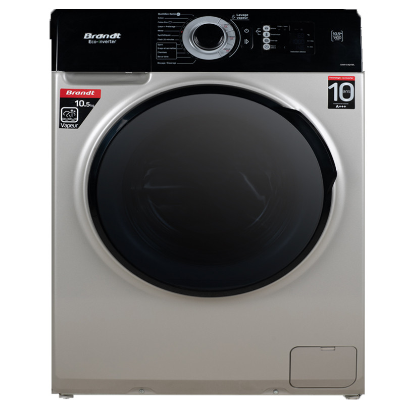 Machine à laver BRANDT 10,5 Kg Silver BAM104QVASBL