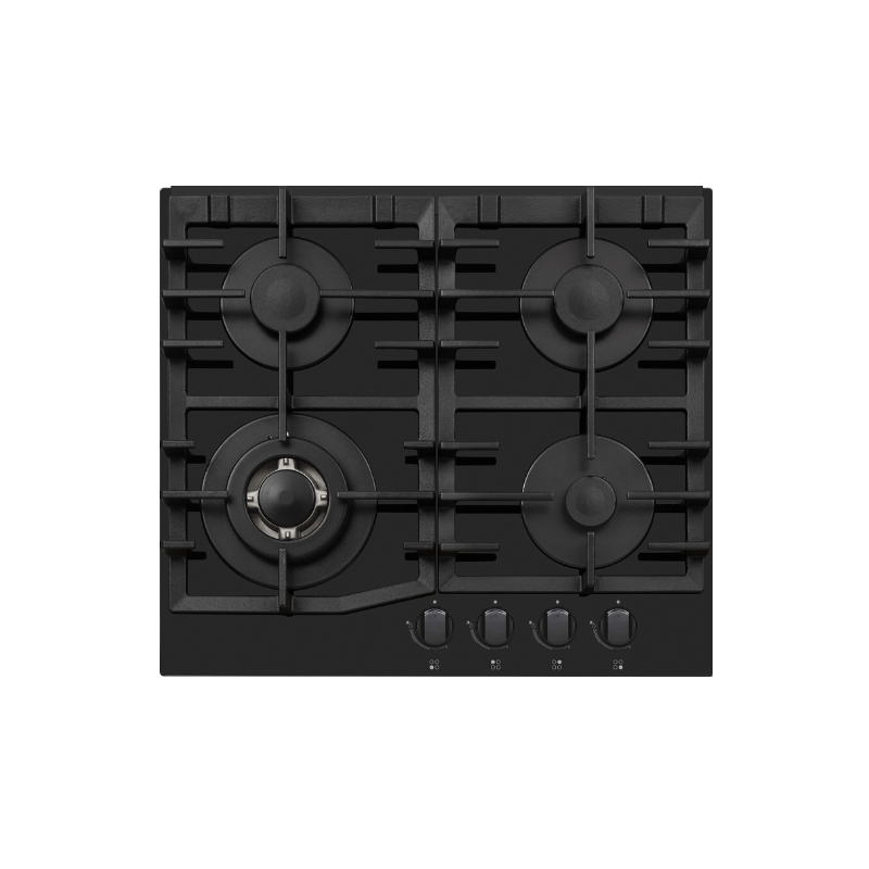 Plaque de cuisson PREMIUM 4 Feux Fonte Vitro Noir APG641.BS02