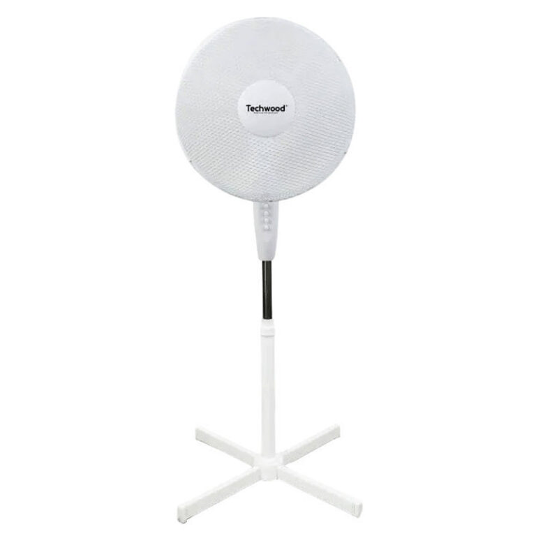 Ventilateur sur Pied TECHWOOD 45W Blanc TVE-433