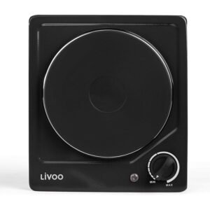 Plaque Encastrable LIVOO 1 Feu 1500W Noir DOC167N